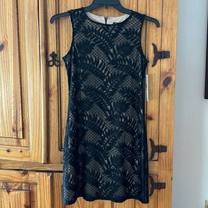 NWT Sharagano Black Lace Dress